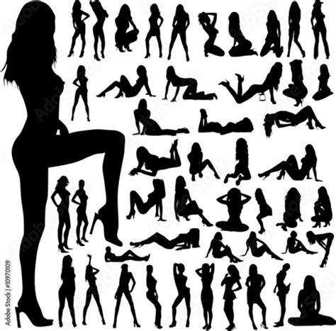 Sexy Girls Group Vector Silhouettes Stock Image And Royalty Free