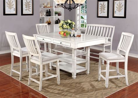 0256/coral finish, size 26 l x 21 w x 36 h | wayfair. Kaliyah Antique White Counter Height Dining Room Set ...