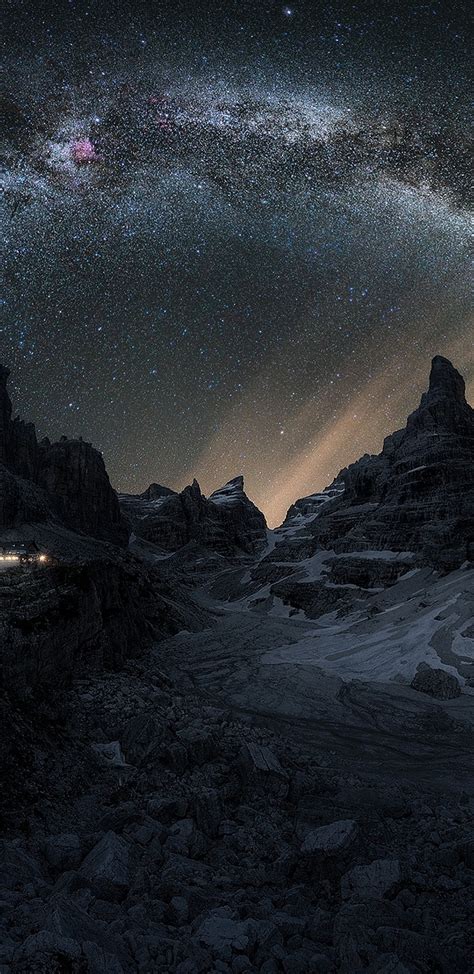 1080x2220 Dolomites Mountains Milky Way 1080x2220 Resolution Wallpaper