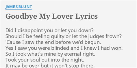 Goodbye My Lover Lyrics By James Blunt Did I Disappoint You