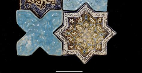 a group of eight kashan pottery lustre and monochrome tiles persia 12th 13th century 8