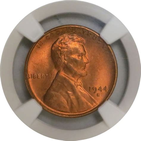 1944 S 1c Lincoln Wheat Cent Ngc Ms67 Rd Red Gem Uncirculated Coin