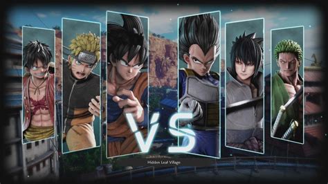 Goku Naruto Luffy Vs Vegeta Sasuke ZoroJUMP FORCE YouTube