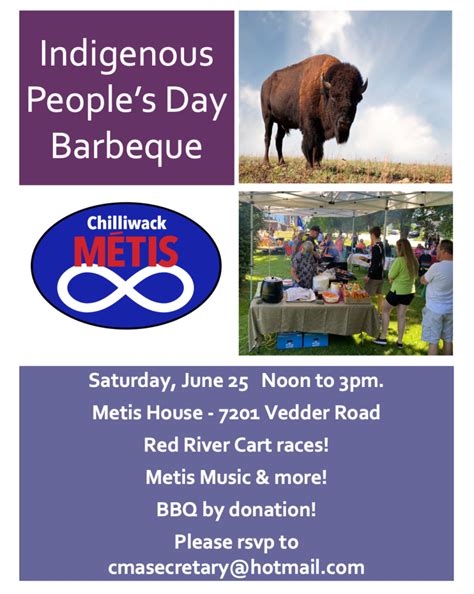 National Indigenous Peoples Day Chilliwack Metis Bbq Saturday June