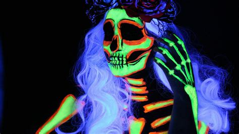 Glow Skull Makeup Face Painting Halloween Skeleton