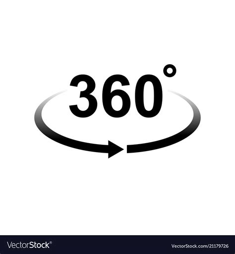 360 Degrees Royalty Free Vector Image Vectorstock