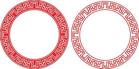Chinese Frame Asian Ornament Oriental Border Circle Vector Drawing