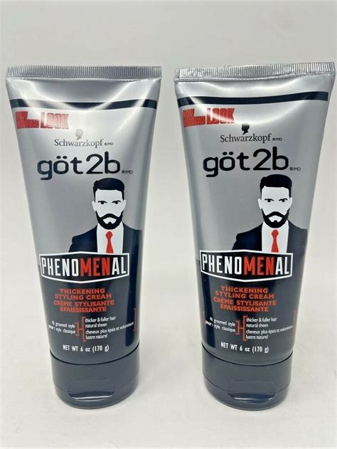 2 New Schwarzkopf Got2b Phenomenal Thickening Styling Cream Mens Hair