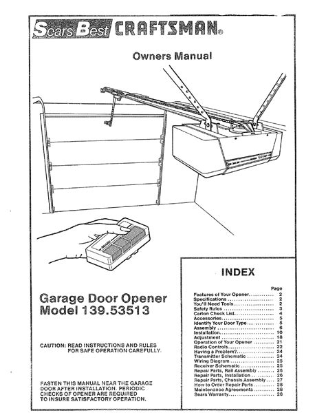 Craftsman User Manual Sears Electronic Garage Door Opener Manuals And Guides L