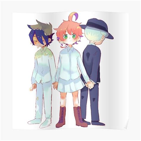 Cute Trio The Promised Neverland Poster By Shindouart Redbubble