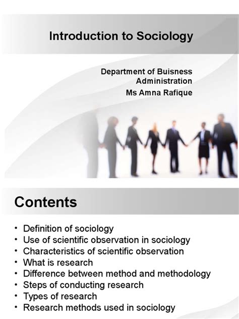 Lecture 1 Introduction To Sociology Pdf Sociology Observation