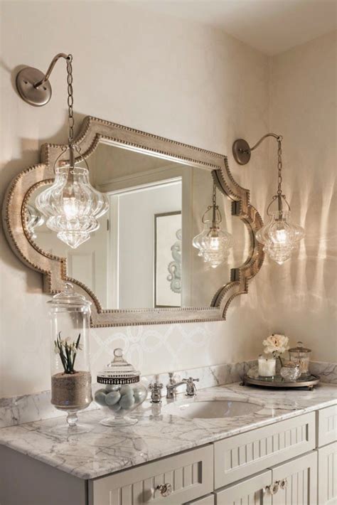 Spacious bathroom in luxury house. 25 Beautiful bathroom mirrors ideas