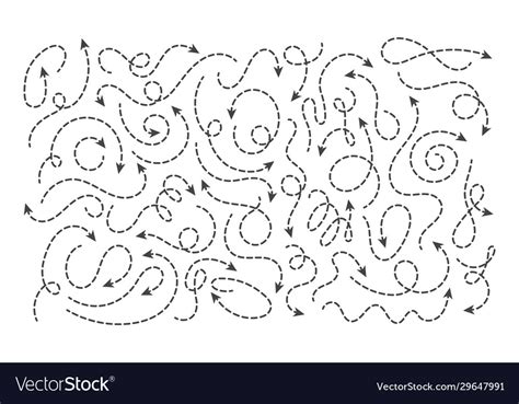 Doodle Dot Line Arrows Royalty Free Vector Image