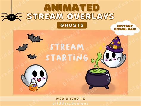 Animated Halloween Twitch Overlay Ghost Twitch Overlays Etsy