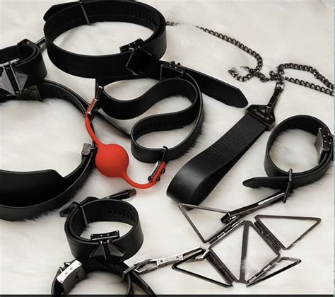 Leather BDSM Bondage Set Restraints Kits Erotic Handcuffs Sex Etsy