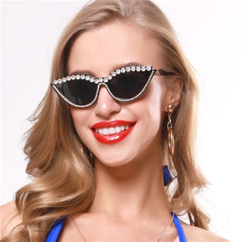 classic cateye diamond sunglasses for women small sexy retro sunglasses cat eye sunglasses brand