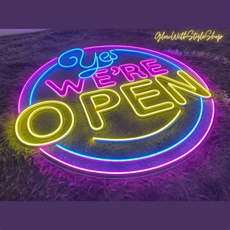 Yes Were Open Neon Sign Open Led Sign Shop Open Sign Bar Etsy