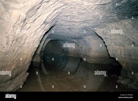 Partially Flooded Underground Caves Catacomb Journey Underground