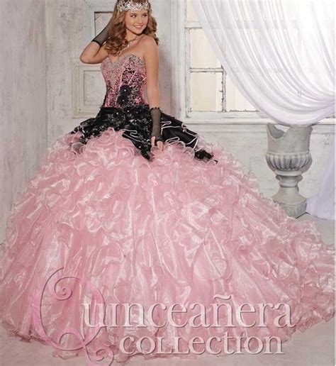 Pink And Black Quinceanera Dresses