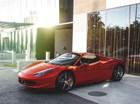 Download Wallpaper 1400x1050 458 Spyder Ferrari Red Side View