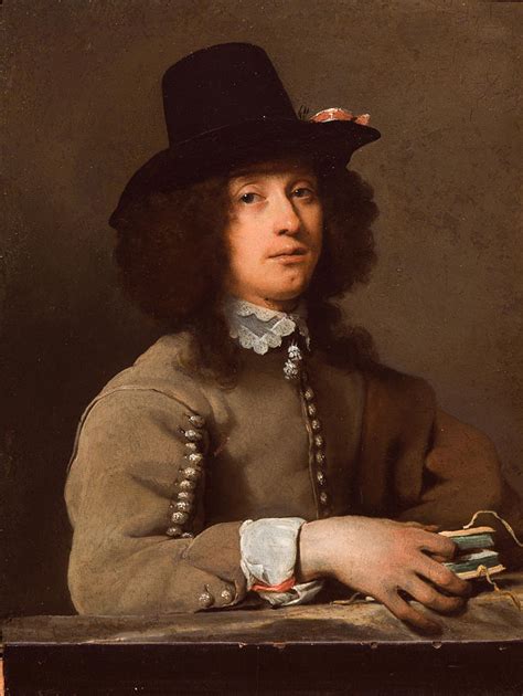 Portrait Of A Young Man With A Hat Holding A Book Painting By Michiel