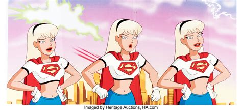 Superman The Animated Series Supergirl Production Cel Setup And Lot