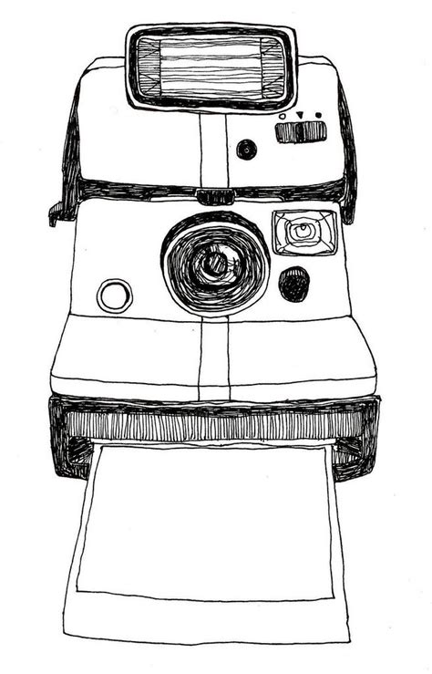 Polaroid Camera Drawing Polaroid Frame Free Vector Art Dekorisori