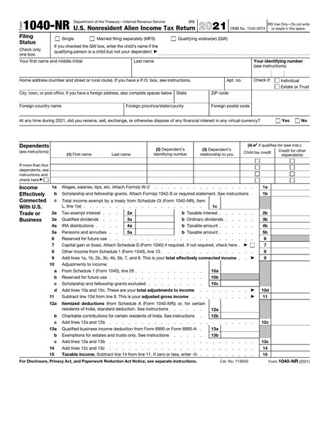 Irs Form 1040 Nr ≡ Fill Out Printable Pdf Forms Online