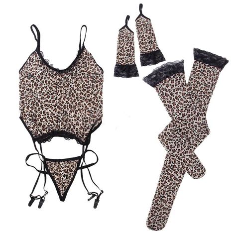 Sexy Hot Sell Stylish Womens Exotic Sets G String Stripper Leopard