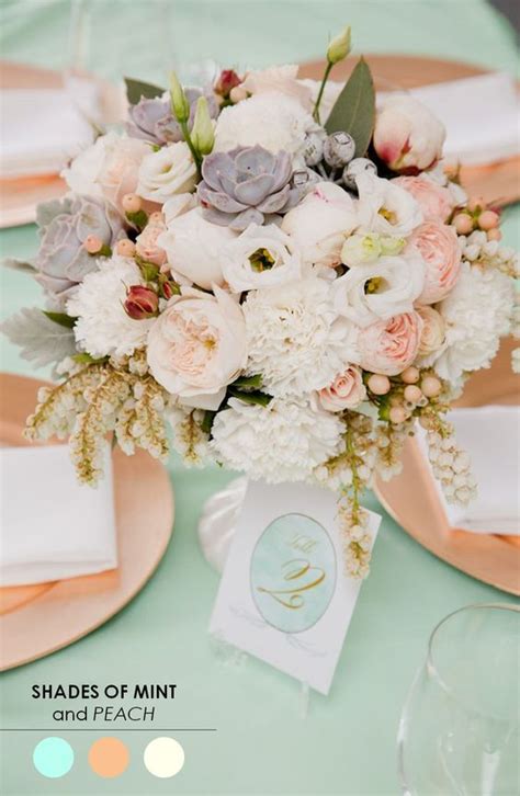 45 Peach And Mint Spring Summer Wedding Color Ideas Page 8 Hi Miss Puff