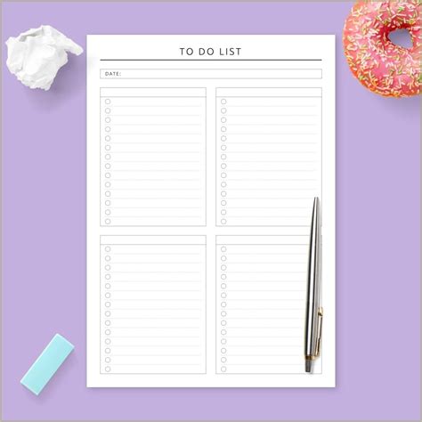 Free Printable Blank To Do List Template Resume Example Gallery