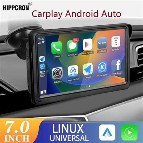 Hippcron Carplay Android Auto Car R Dio Polegadas Tela Sens Vel Ao