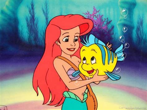 The Little Mermaid Ariel And Flounder Hug