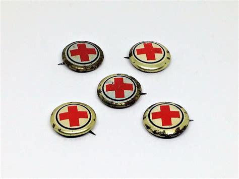 Vintage Red Cross Pins Red Cross Brooch Red Cross Etsy