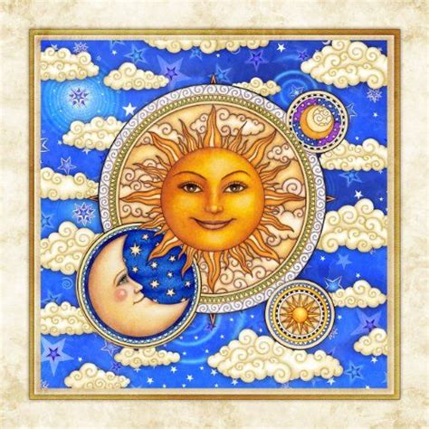 Dan Morris Sun Goddess Moon Square Signed Art Print Moon Art