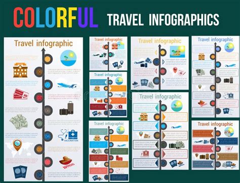 Tourism And Travel Concept In Infographics Templates Positions Stock Vector
