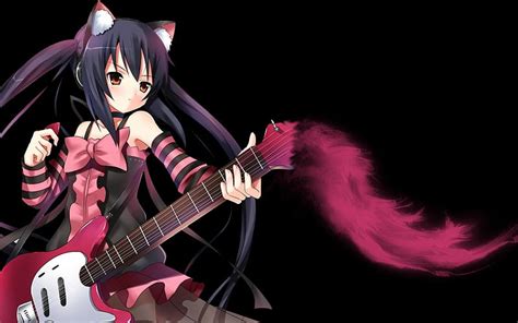 nakano azusa nekomimi azusa pretty sweet nice anime anime girl long hair hd wallpaper