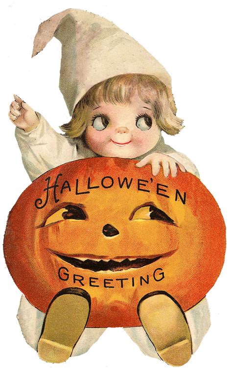 Vintage Halloween Clip Art Cute Owl On Pumpkin The