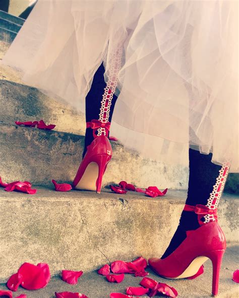 Cherry Knee Socks Bow Sock Red Heels Wedding Dress Modsocks Modsocks