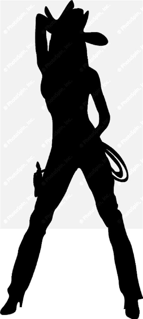 Cowgirl Silhouette Silhouette Drawing Of A Cowgirl With Hat Whip And
