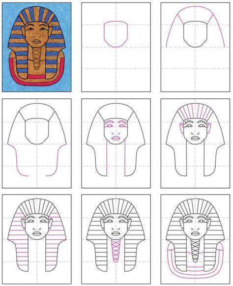 How To Draw King Tut · Art Projects For Kids In 2020 Ancient Egypt