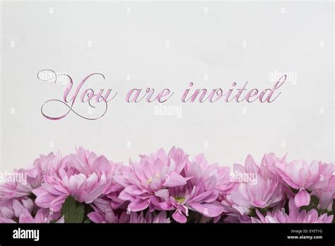 You Are Invited Invitation Card Flowers And Beautiful Text