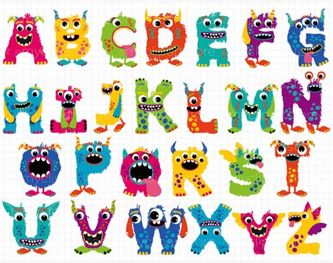 Monster Abc Girl Alphabet Clipart By Myclipartstore Thehungryjpeg
