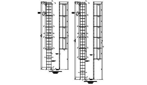 Detail Of Side Step Type Ladder Has Given In This 2d Auotcad Dwg