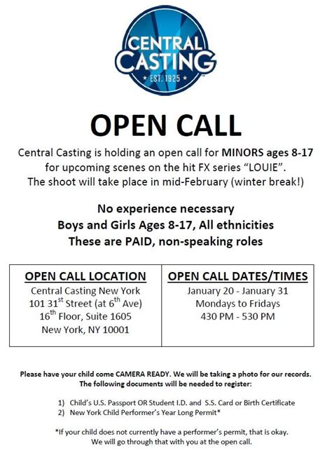 Open Casting Call For Kids In Nyc Auditions Free