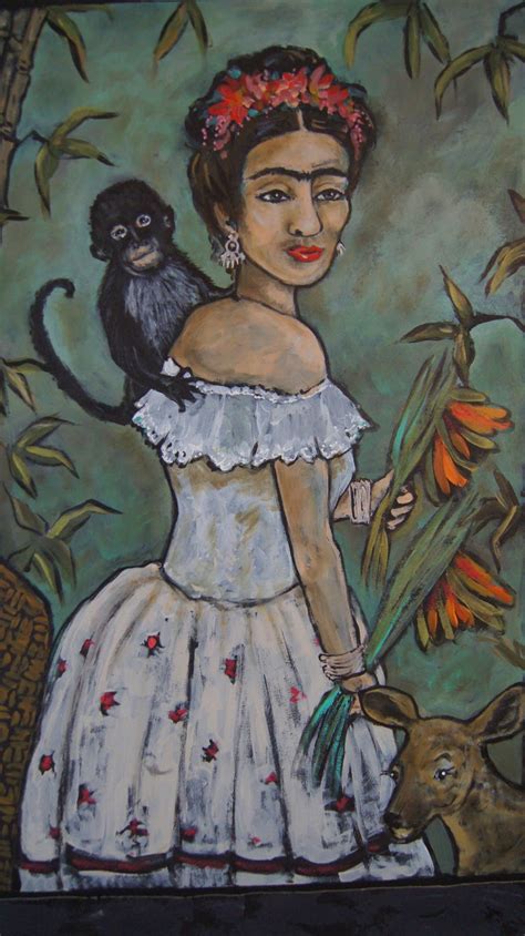 Kahlo's art deftly blended her personal reflections and her deepest insecurities with a vivid and surreal imagination. Artistic Environments: Frida Kahlo in Bamboo - Original Acrylic Painting