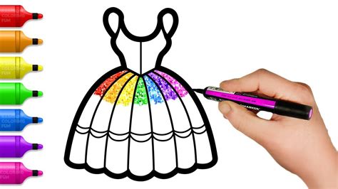 How To Draw 8 Rainbow Dress Fun Glitter Coloring Book