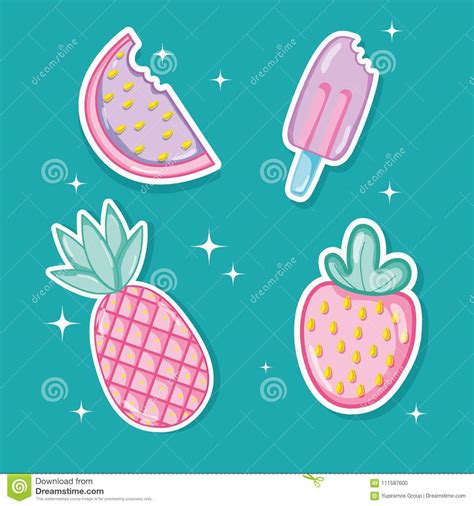 Punchy Pastel Cartoons Collestion Stock Vector Illustration Of Cute
