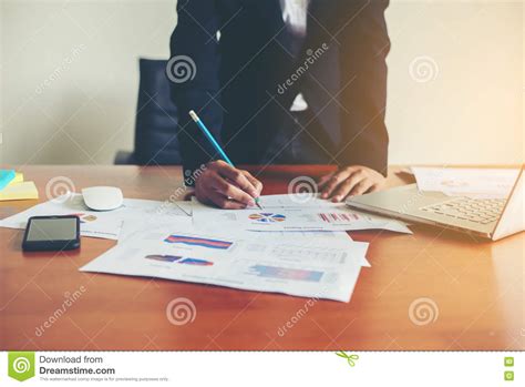 Hands Of Business Woman Financial Manager Taking Notes When Work Stock