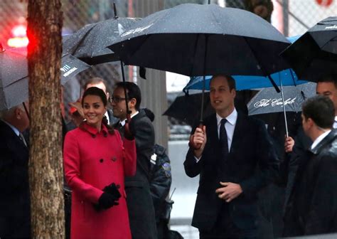 Winter Storm Damon 2014 Kate Middleton Prince William Brave Rain At 9